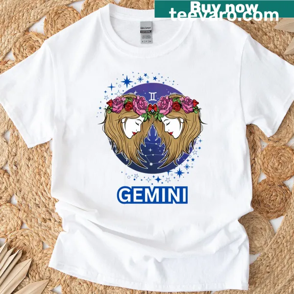 Stylish Gemini Zodiac T-shirt displaying the astrological symbol