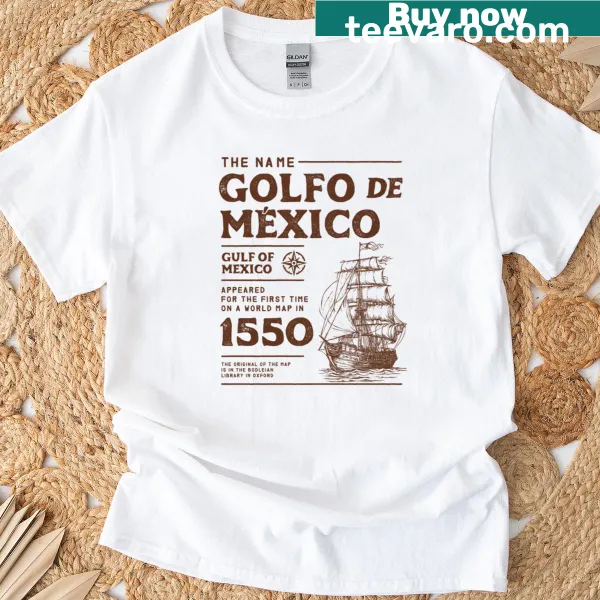 Educational t-shirt showcasing the origin of the Gulf of Mexico