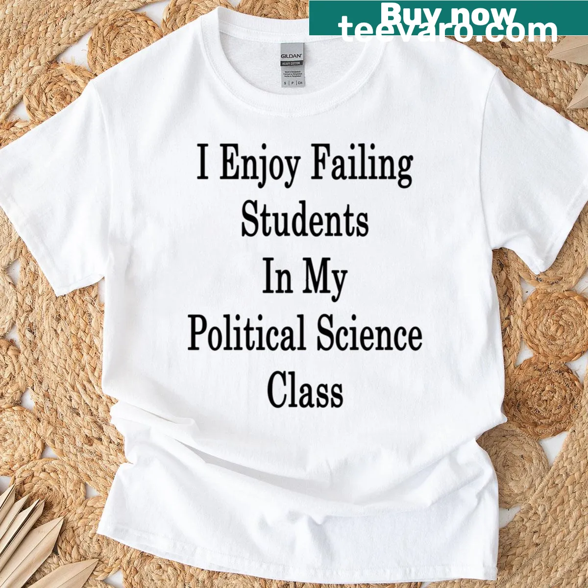 Sarcastic t-shirt for political science teachers featuring a humorous phrase — on a men's t-shirt