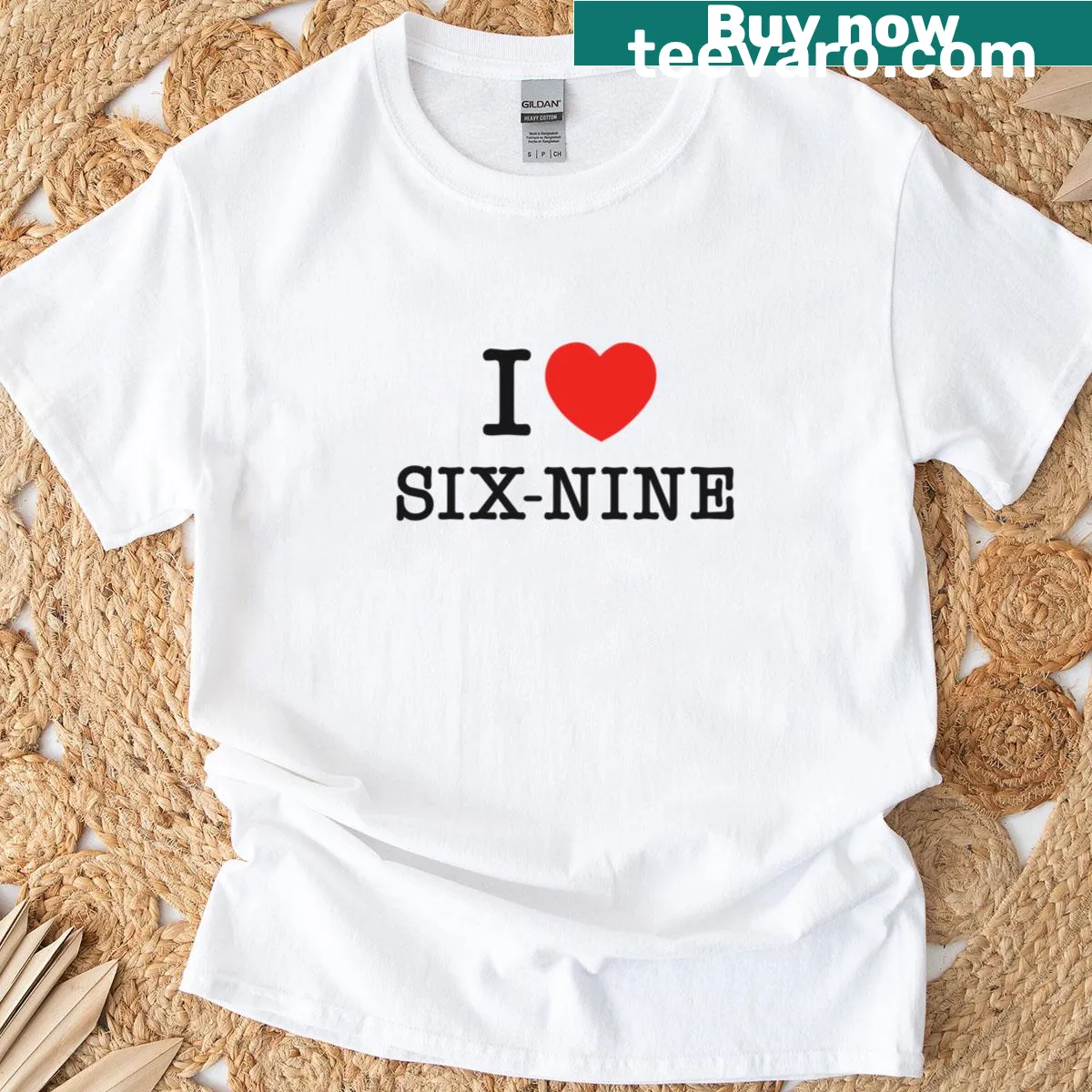 Couple T-shirt with the playful message 'I Love Six Nine' — on a men's t-shirt