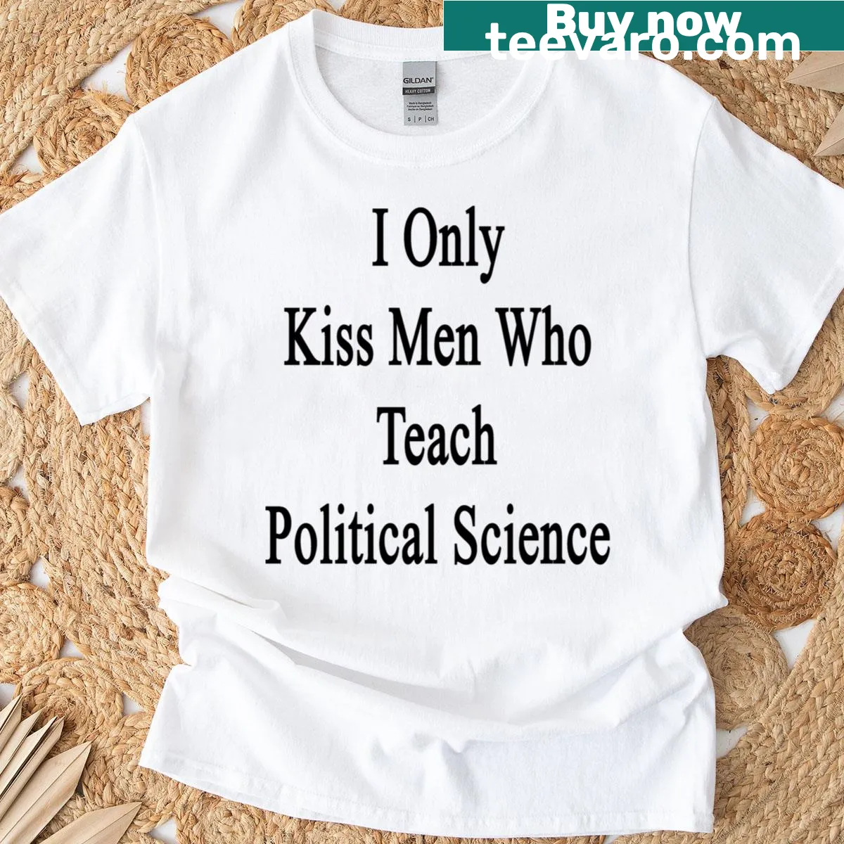 Funny t-shirt with a humorous political science saying — on a men's t-shirt