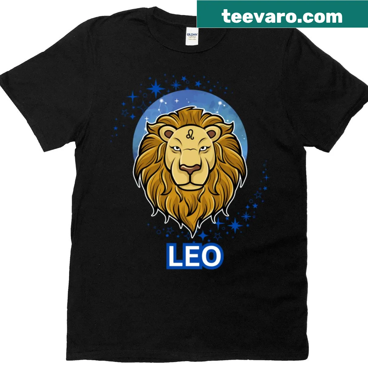 Leo Zodiac Active T-shirt displaying a stylized Leo symbol — on a men's t-shirt