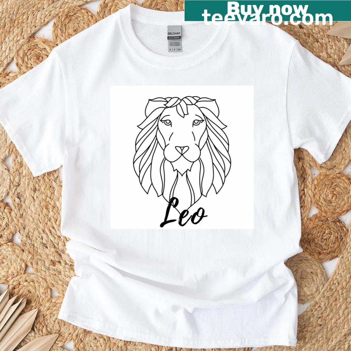 Graphic of the Leo zodiac sign on a t-shirt — on a men's t-shirt
