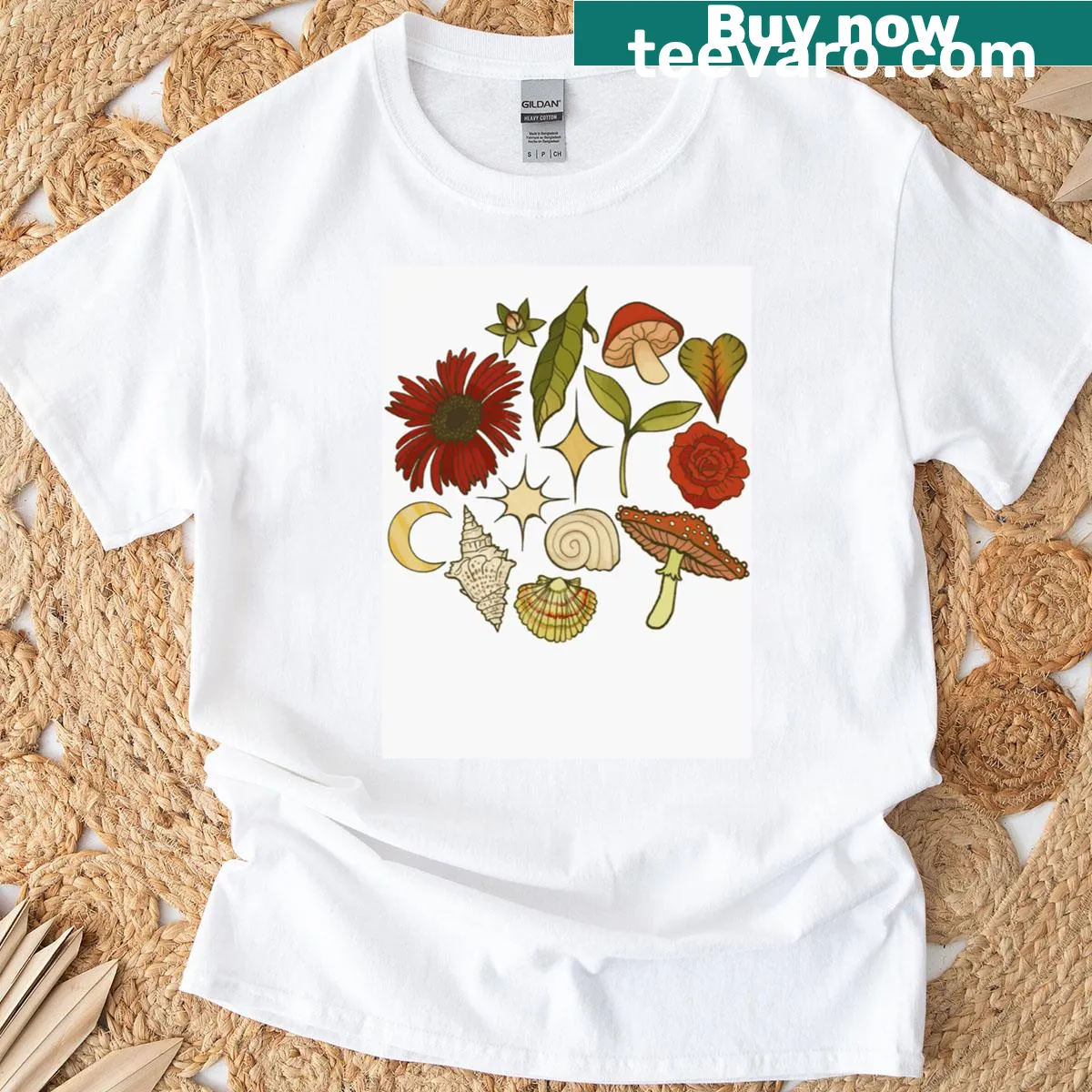 Illustrated t-shirt celebrating the beauty of nature — on a men's t-shirt