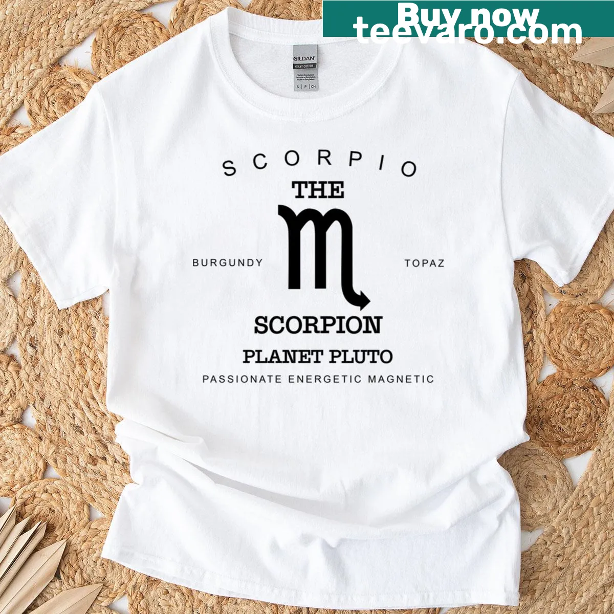 Scorpio zodiac birthday t-shirt for October and November born — on a men's t-shirt