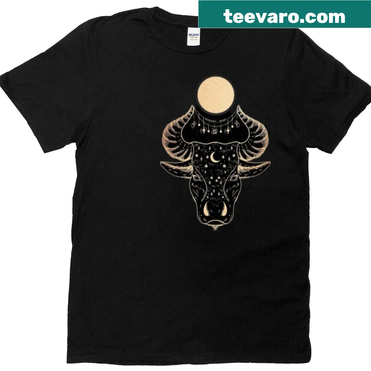 Astrological Taurus symbol graphic on a t-shirt — on a men's t-shirt
