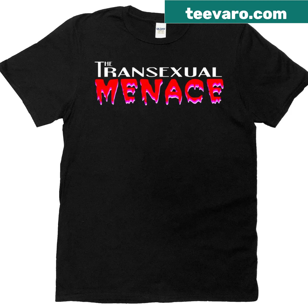 Typographic design showcasing trans history on a T-shirt — on a men's t-shirt