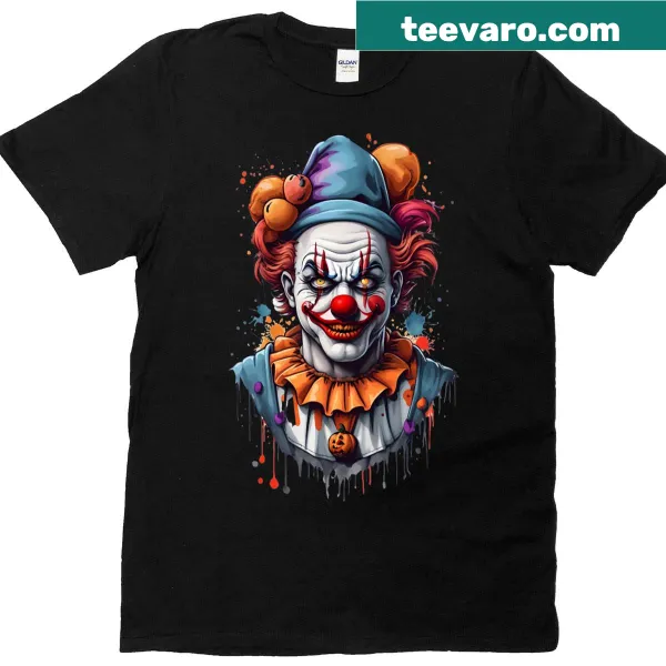 Illustration of a twisted jester on a T-shirt