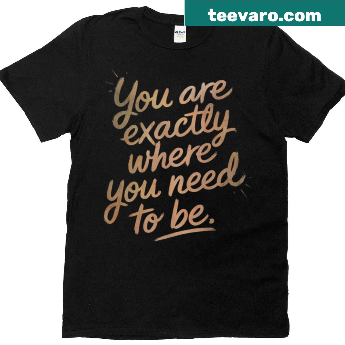 Typography T-shirt with motivational message about embracing the present — on a men's t-shirt