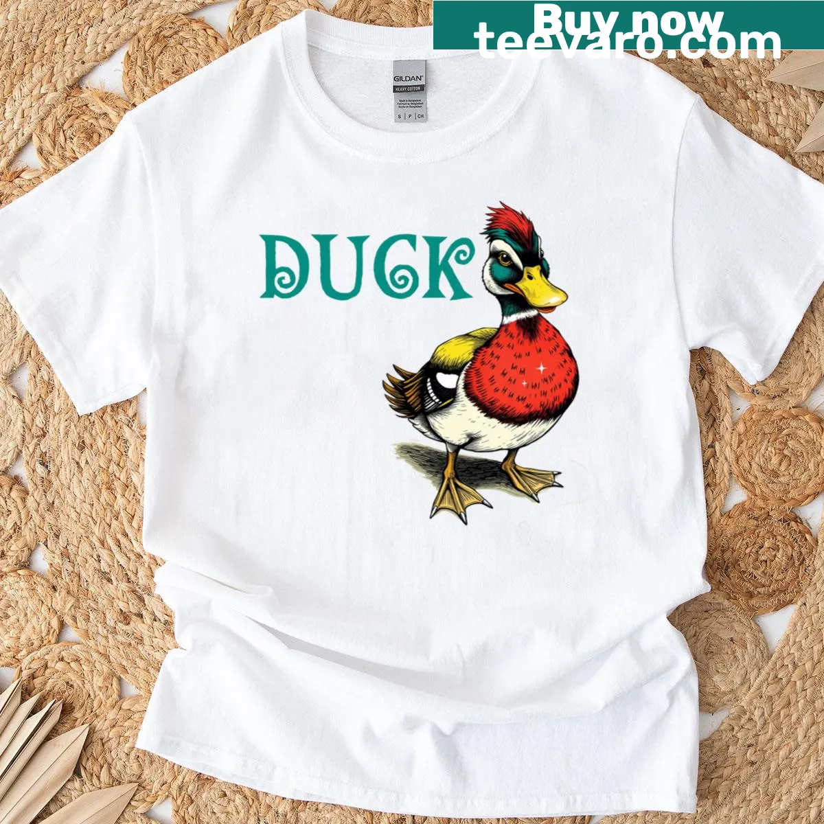 T-shirt with a charming duck graphic — on a men's t-shirt