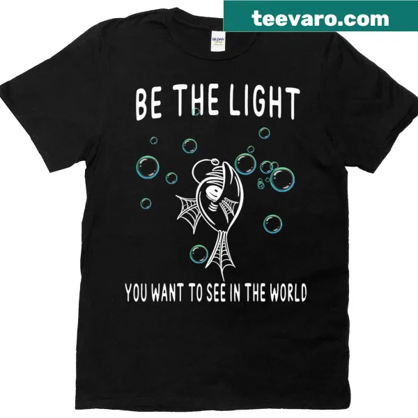 Anglerfish illustration with light on a T-shirt