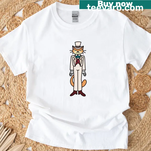 Illustration of a distinguished cat on a T-shirt