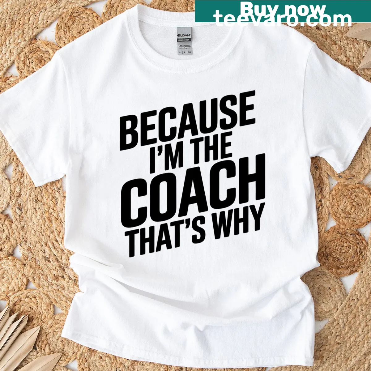 Funny t-shirt for moms with a coaching theme — on a men's t-shirt