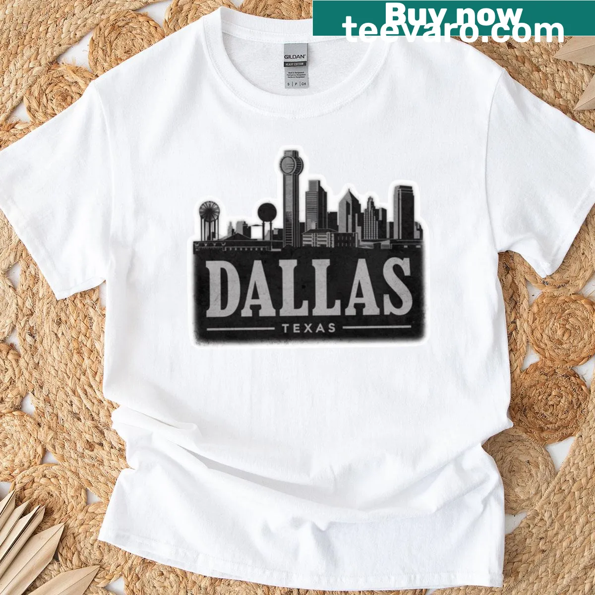 Typography design celebrating Dallas on a T-shirt — on a men's t-shirt