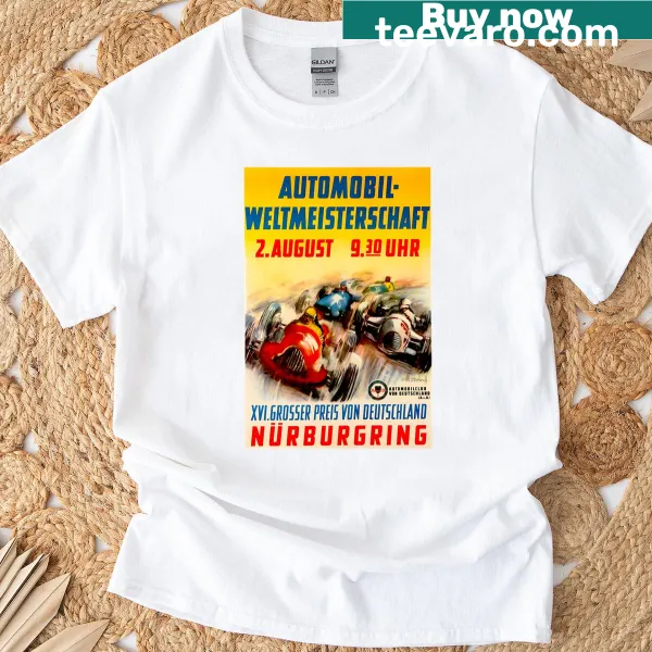 Vintage Grand Prix Nurburgring T-shirt with racing art