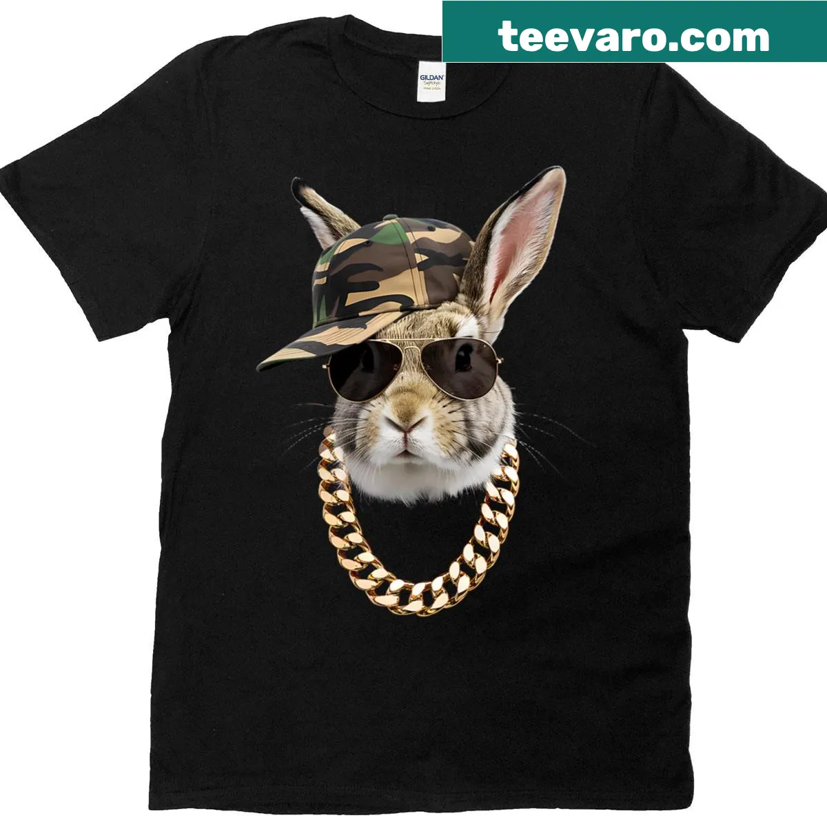 Cute bunny rabbit graphic with 'Happy Easter Bruh' text — on a men's t-shirt