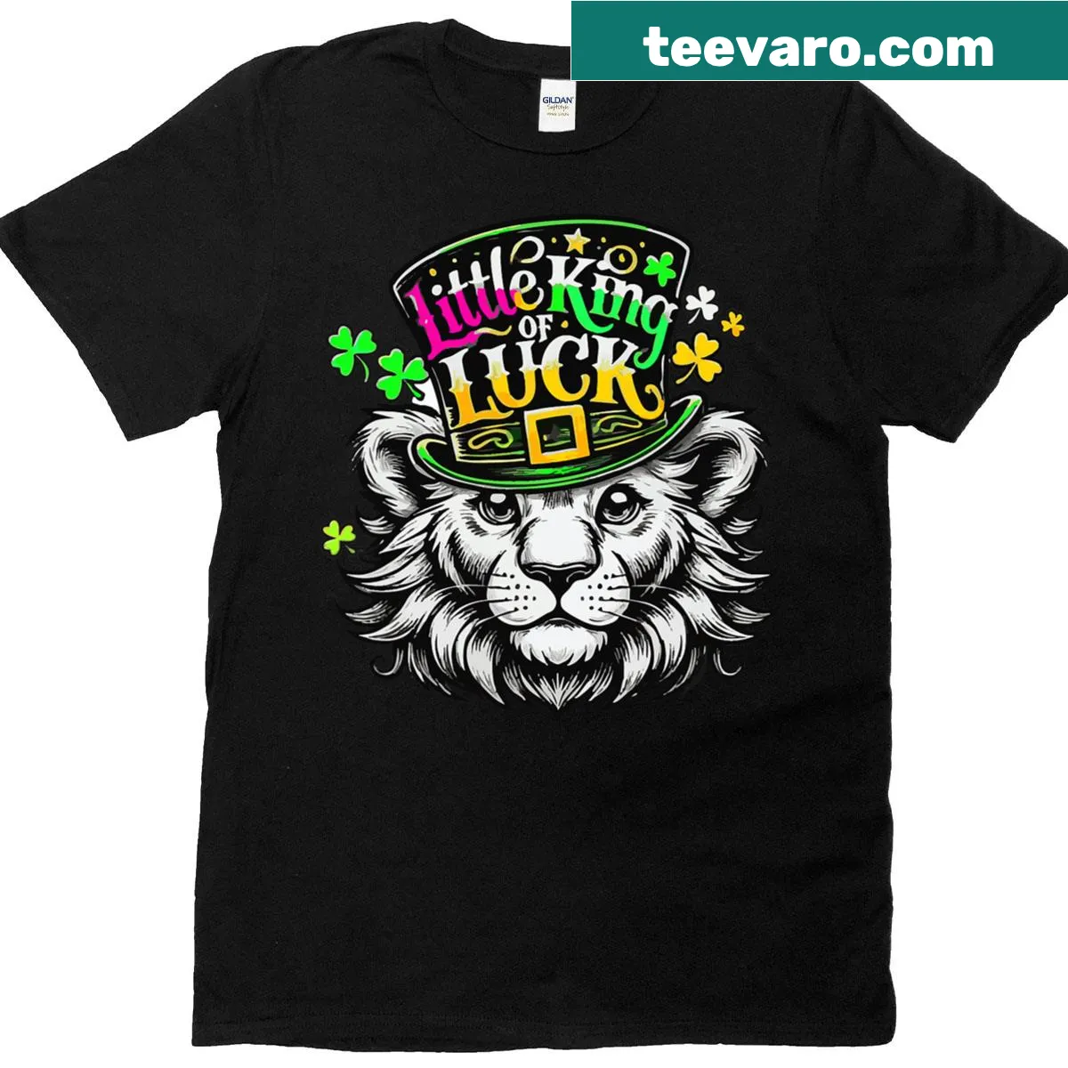 Lucky Irish lion illustration for St. Patrick's Day on a T-shirt — on a men's t-shirt