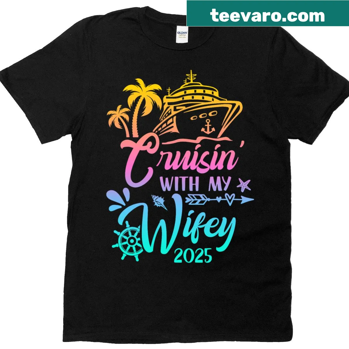 Matching T-shirts for couples featuring a cruising graphic — on a men's t-shirt