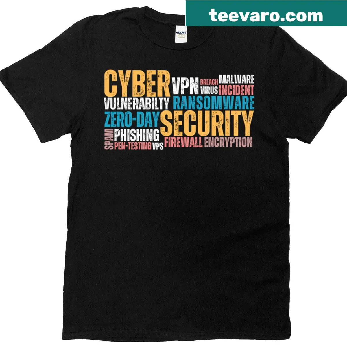 Bold typography design on Cyber Security Ultimate T-shirt — on a men's t-shirt