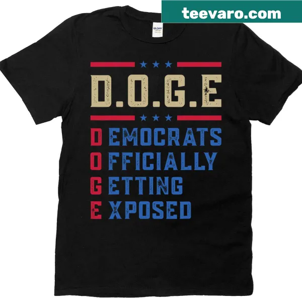 Doge Department Of Government Efficiency t-shirt with US flag