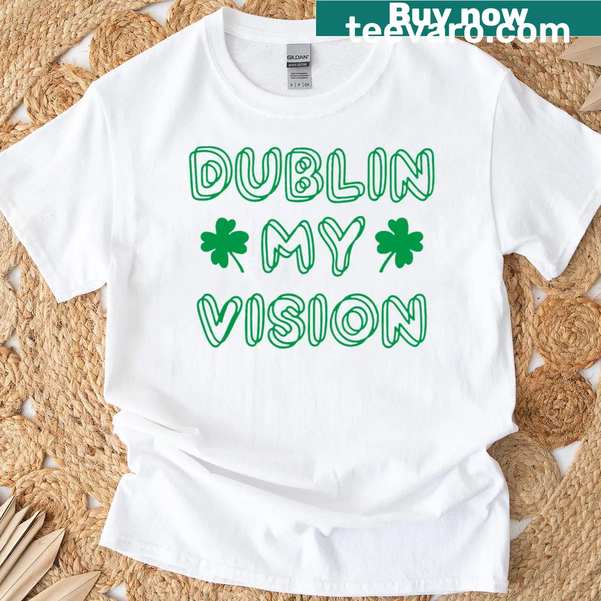 St. Patrick's Day T-shirt with Dublin-themed graphic and playful text — on a men's t-shirt