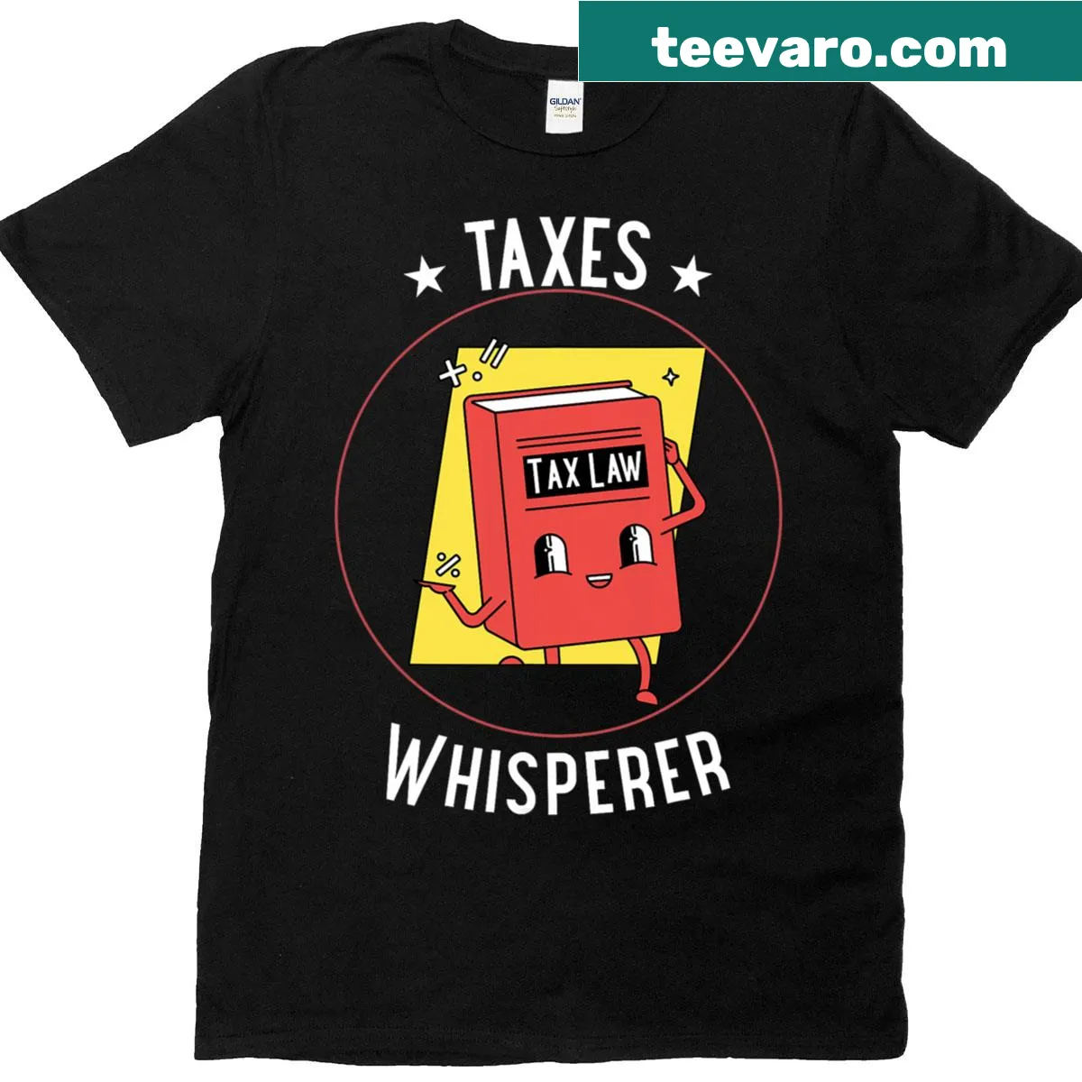Humorous Taxes Whisperer t-shirt designed for tax preparers — on a men's t-shirt