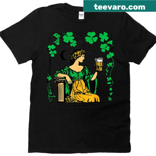 Sassy lass tarot card design for St. Patrick's Day on T-shirt