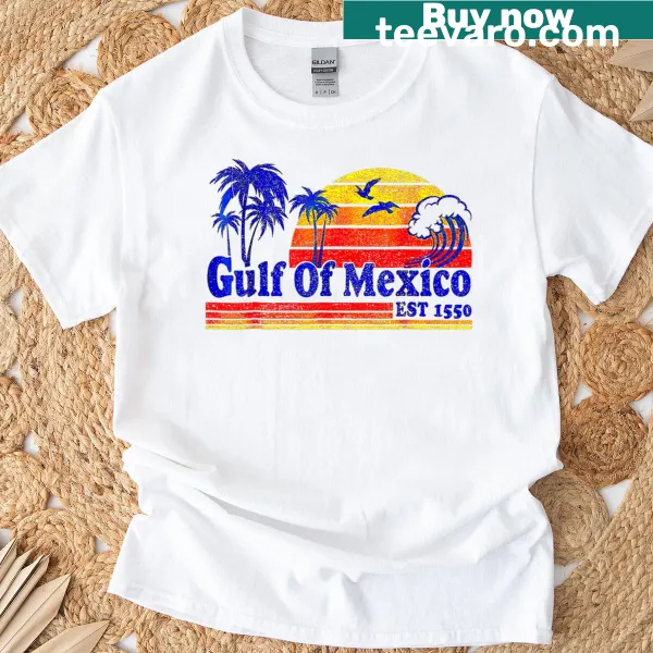 Retro beach T-shirt honoring the Gulf of Mexico