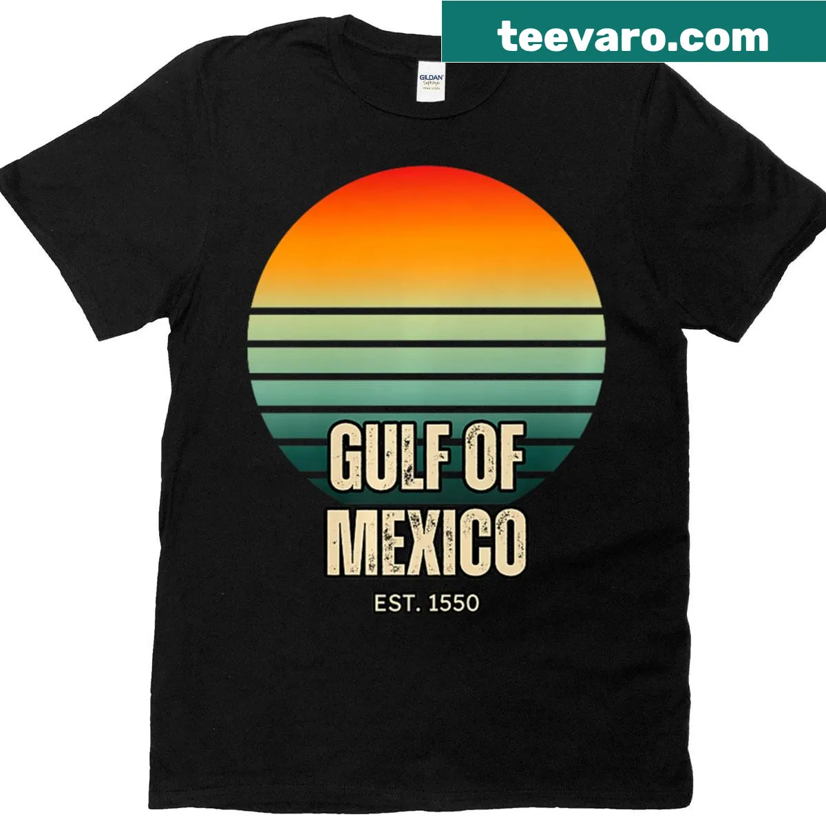 T-shirt featuring a design celebrating the Gulf of Mexico — on a men's t-shirt