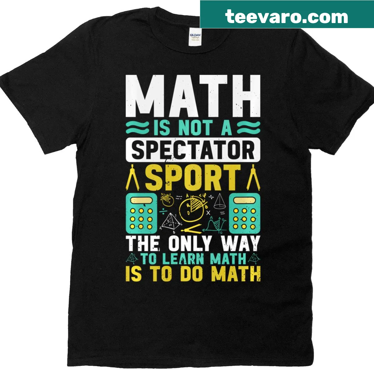 Witty math graphic for teachers and mathematicians t-shirt — on a men's t-shirt