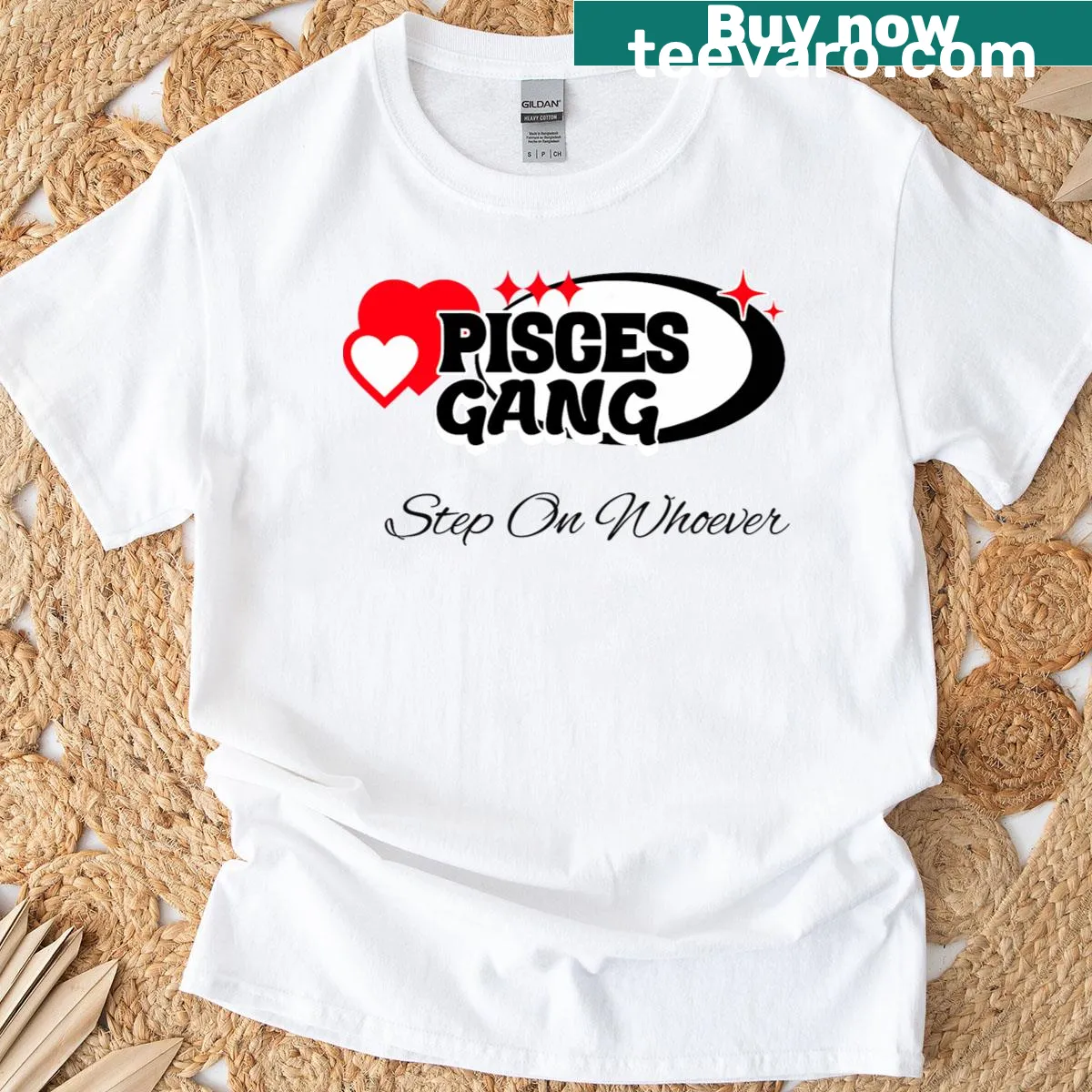 Pisces zodiac sign illustration on a t-shirt — on a men's t-shirt