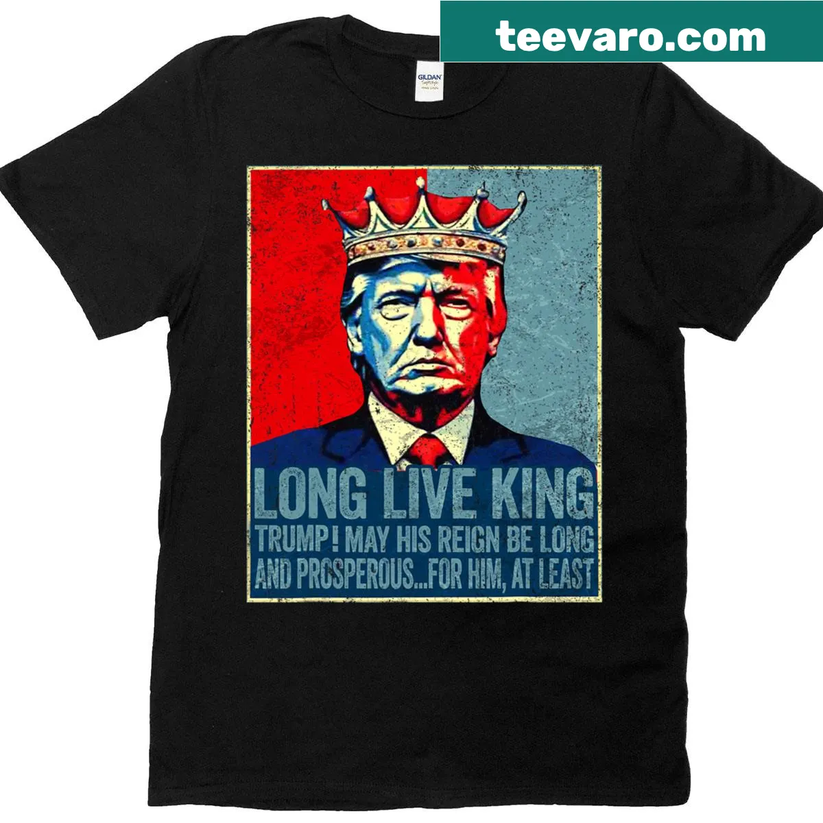 T-shirt with 'Long Live The King' and Donald Trump 47 theme. — on a men's t-shirt