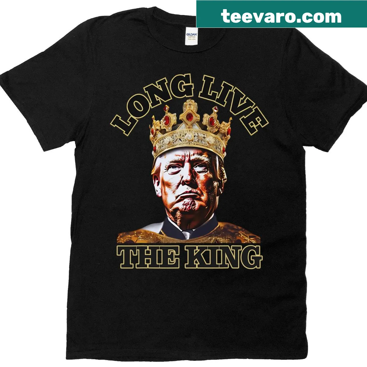 Typography t-shirt with 'Long Live The King' related to Donald Trump — on a men's t-shirt