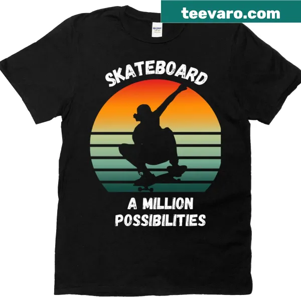Playful skateboard graphic on a casual T-shirt