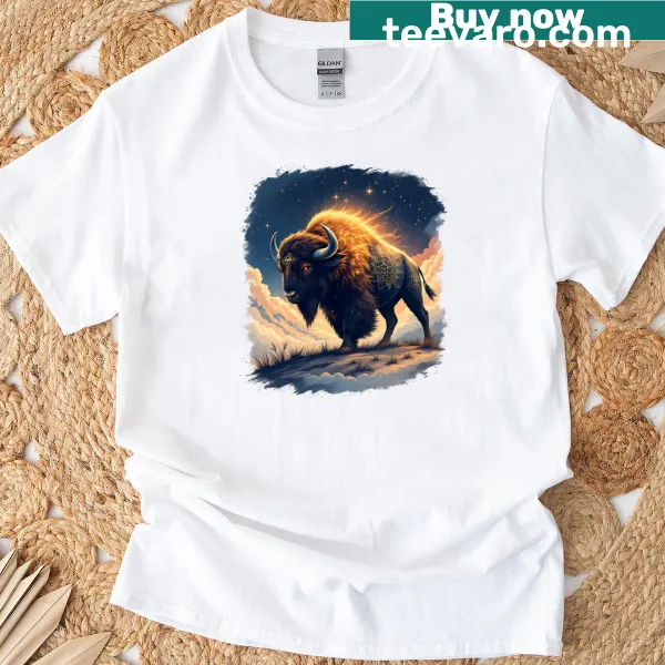 Majestic buffalo graphic symbolizing abundance and strength
