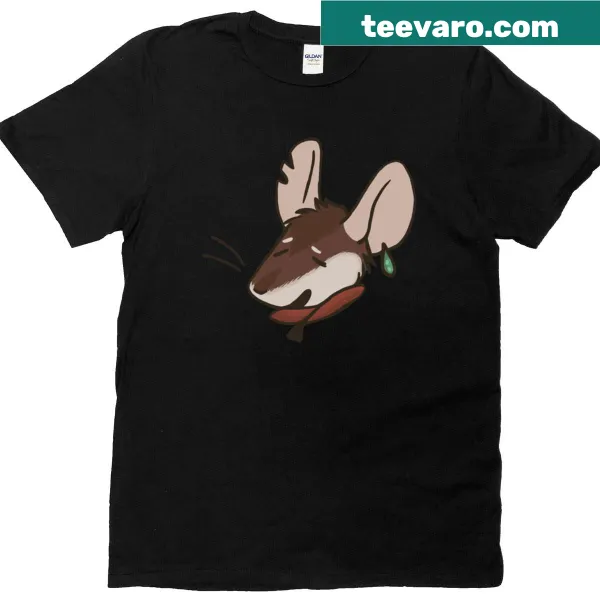 T-shirt featuring a whimsical mouse icon associated with storytelling