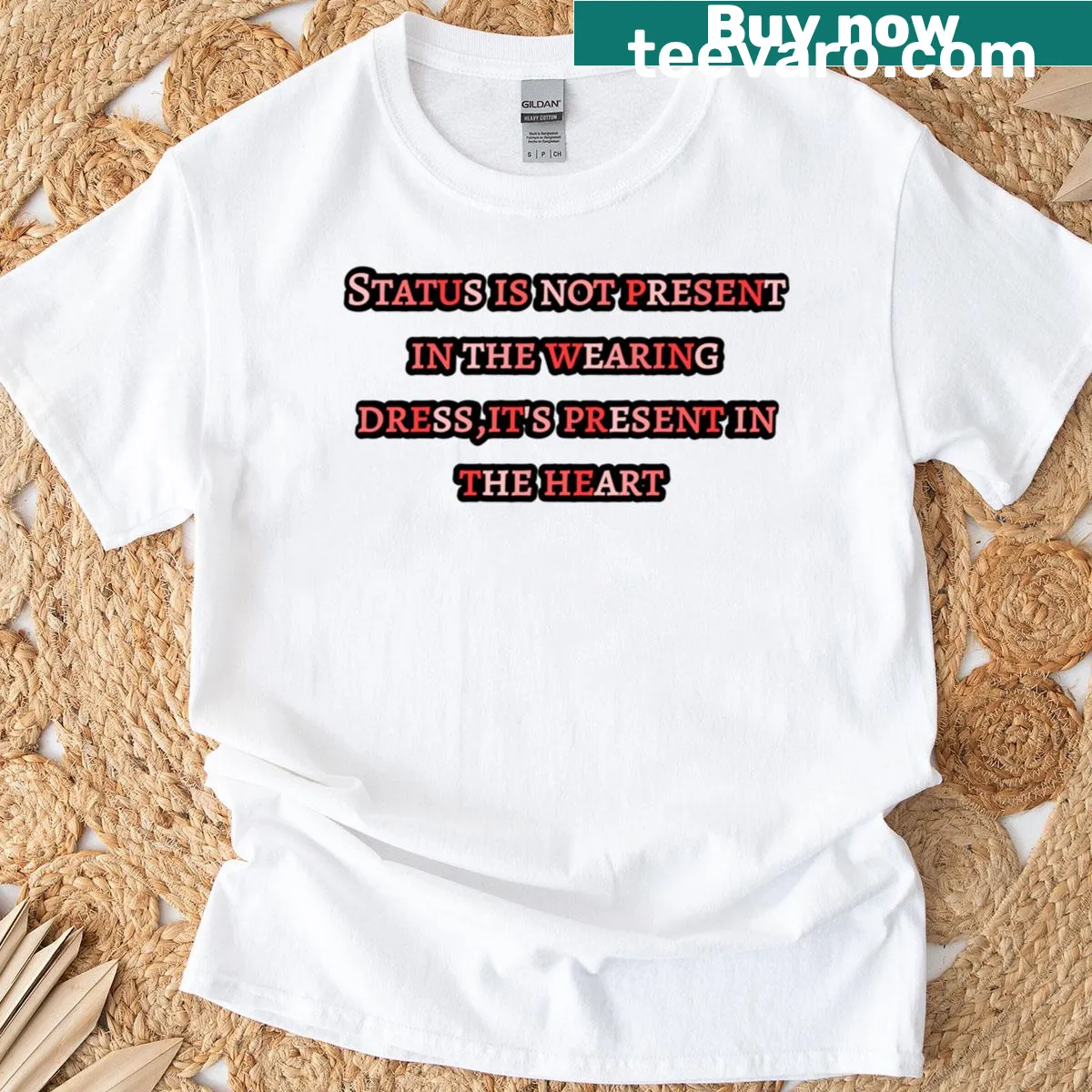 T-shirt with elegant typography promoting kindness and purity of heart. — on a men's t-shirt