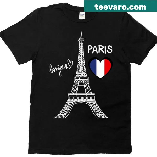 Charming T-shirt with a graphic celebrating travel to Paris