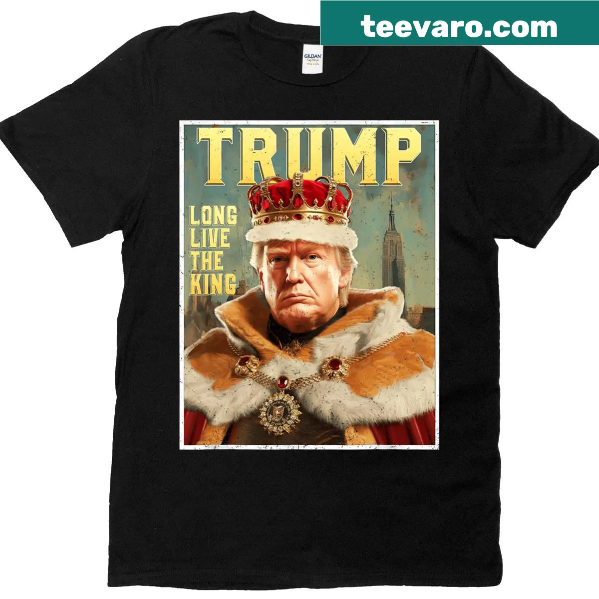 Vintage T-shirt with Trump's portrait and signature — on a men's t-shirt