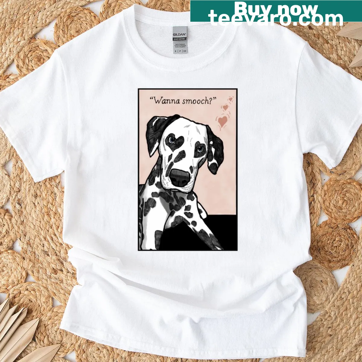 Cute Dalmatian illustration with text on a t-shirt — on a men's t-shirt