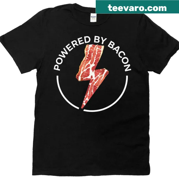 Humorous bacon graphic on a women's V-neck t-shirt