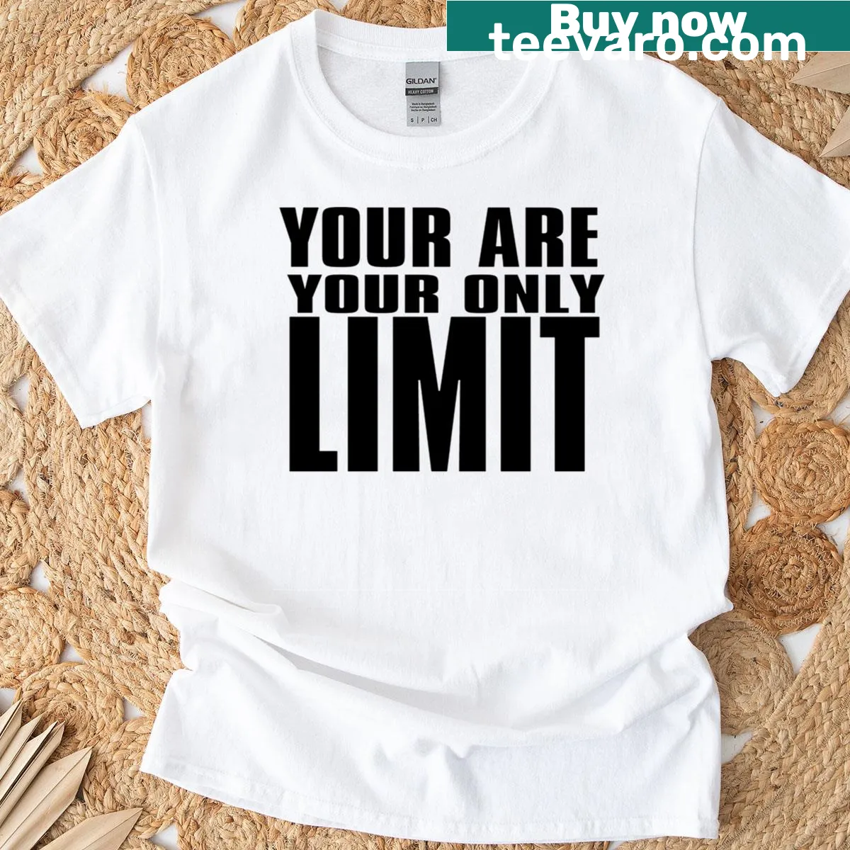 Empowering slogan 'You Are Your Only Limit' on a motivational T-shirt — on a men's t-shirt