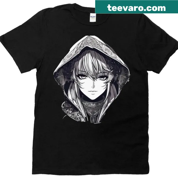 Illustration of an anime girl character on T-shirt