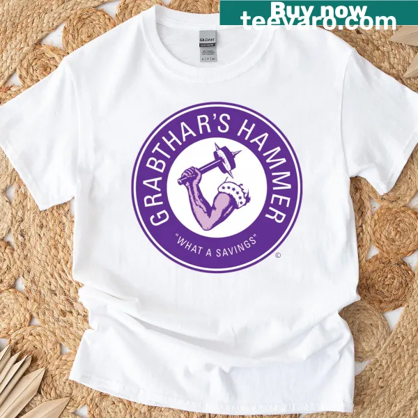 T-shirt featuring the iconic phrase "By Grabthar's Hammer!"