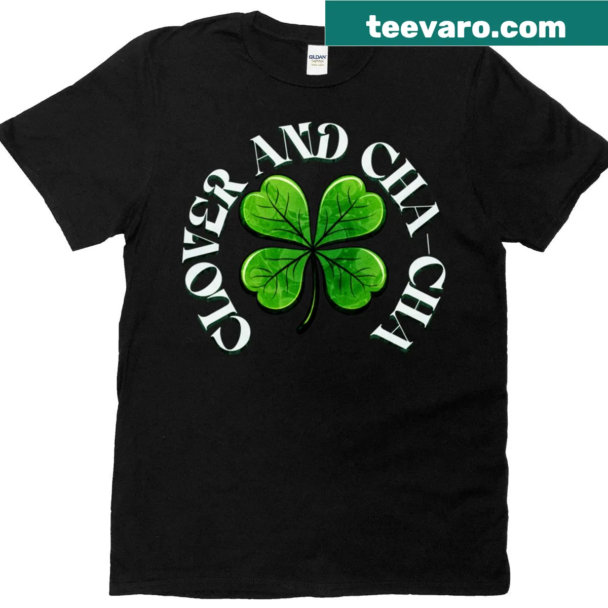 Playful clover design for St. Patrick's Day T-shirt — on a men's t-shirt