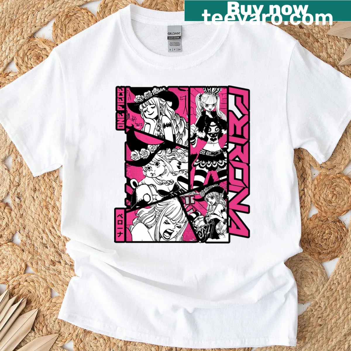 Crazy Perona cartoon graphic t-shirt for anime fans — on a men's t-shirt
