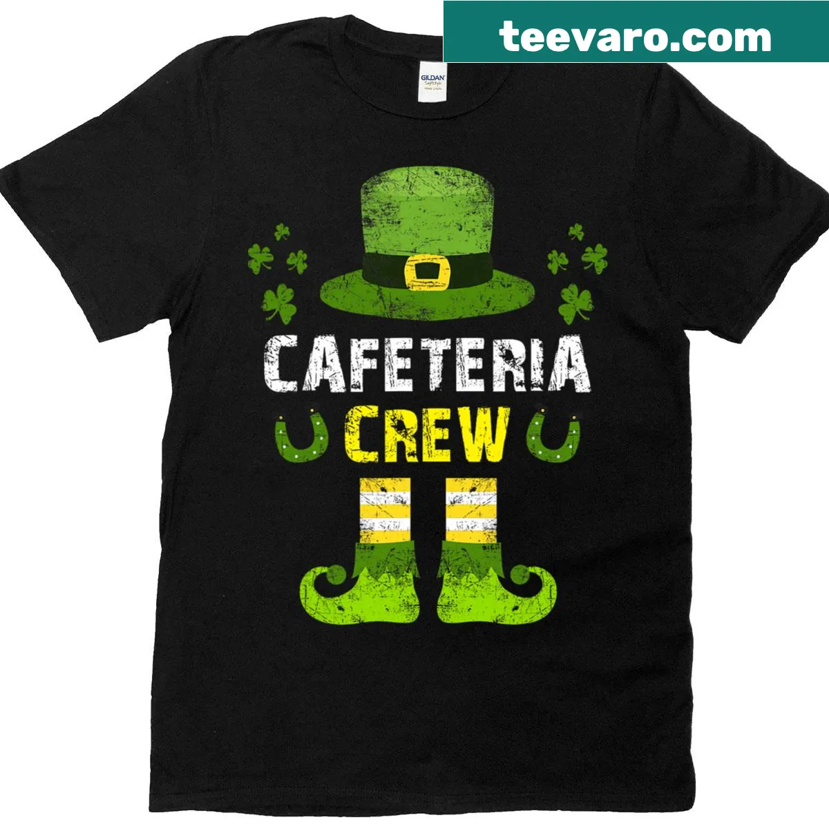 Humorous design celebrating lunch ladies for St. Patrick's Day — on a men's t-shirt