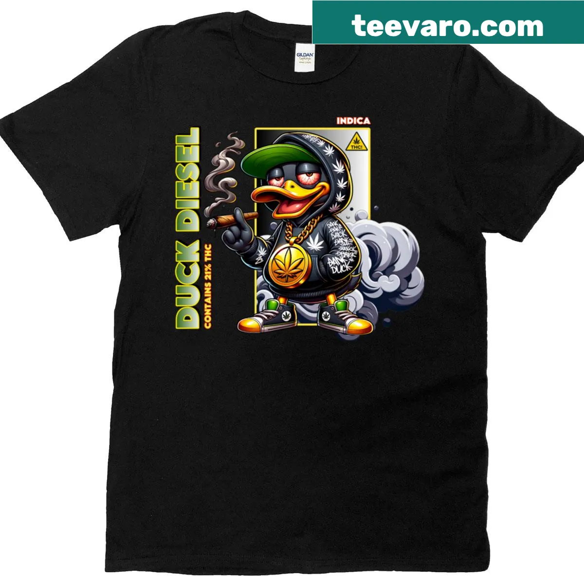 T-shirt featuring the Duck Diesel logo in a bold design — on a men's t-shirt