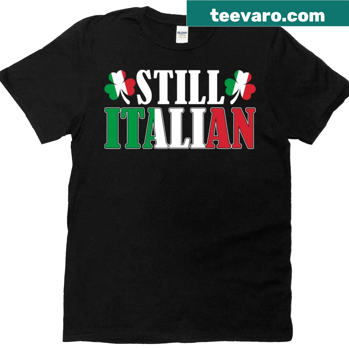 Humorous shamrocks design celebrating Italian pride for St. Patrick's Day — on a men's t-shirt