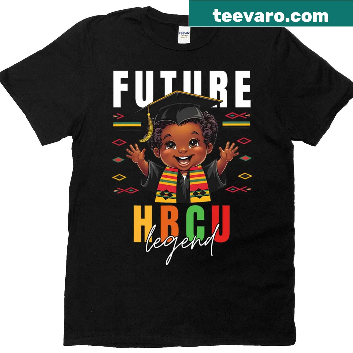 Illustrative Future HBCU Legend graduation shirt for kids — on a men's t-shirt